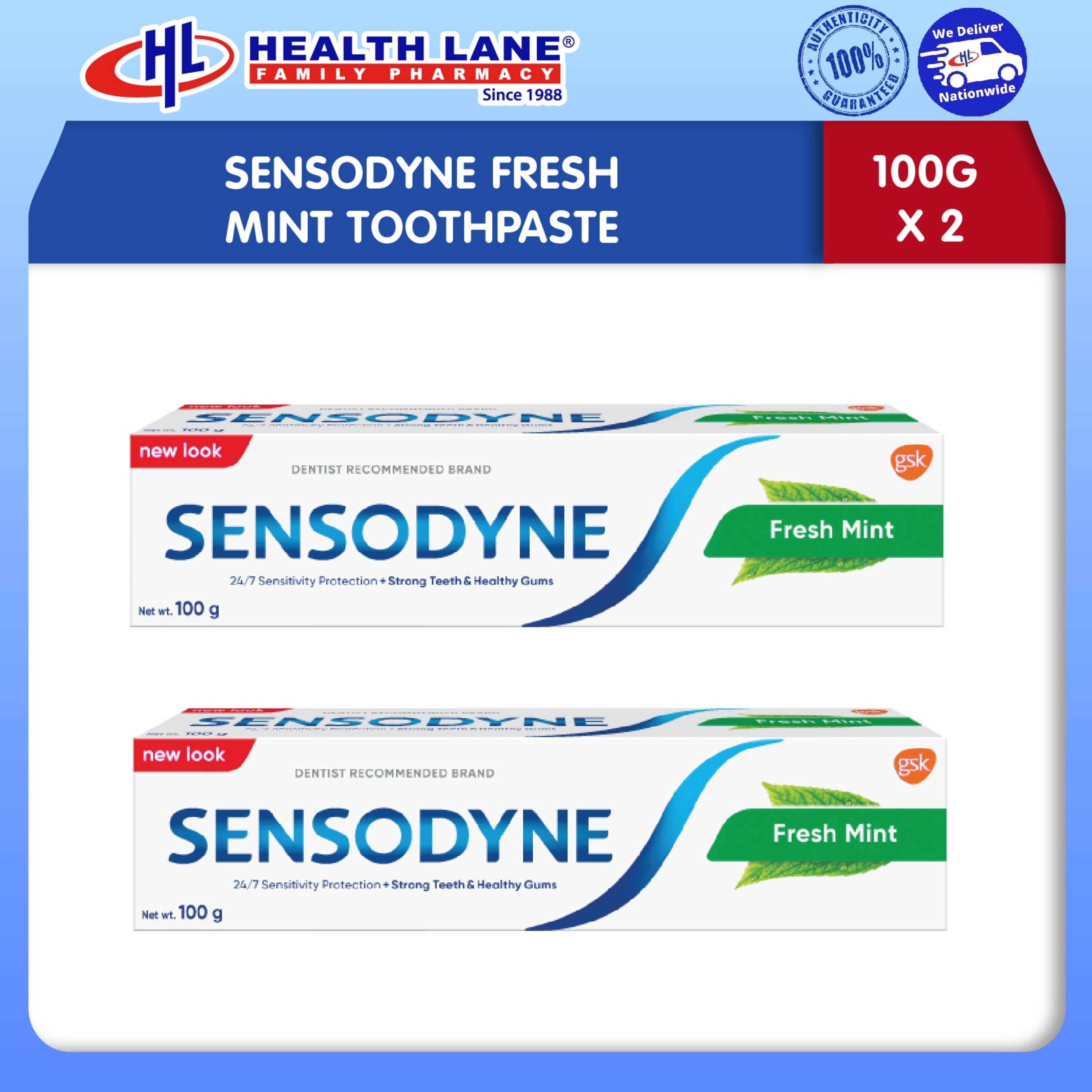 SENSODYNE FRESH MINT TOOTHPASTE (100Gx2)